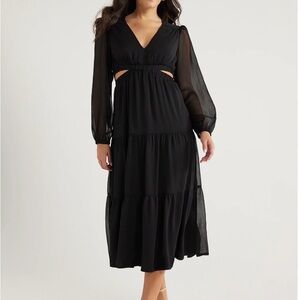 Sofia Vergara Black Maxi CutoutWaist Dress Size Small